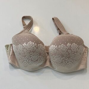 Soma Stunning Support Underwire Bra - Floral Lace & Polka Dot Mesh. Size 36DD